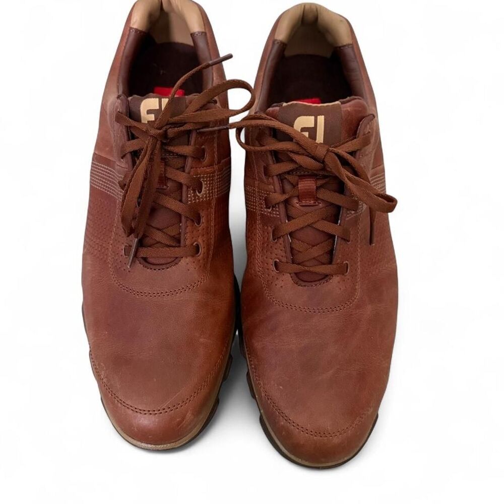 FootJoy DryJoys Casual Golf Shoes Mens 11.5 Wide Brown Leather Spikeless 53632